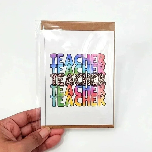 Teacher Handmade Blank Greeting Card 4x6 - Picture 1 of 1